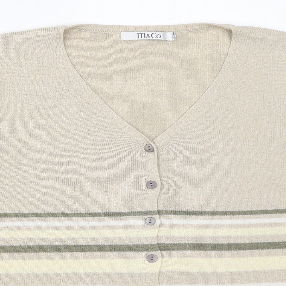 M&Co Womens Beige   Cardigan Jumper Size M