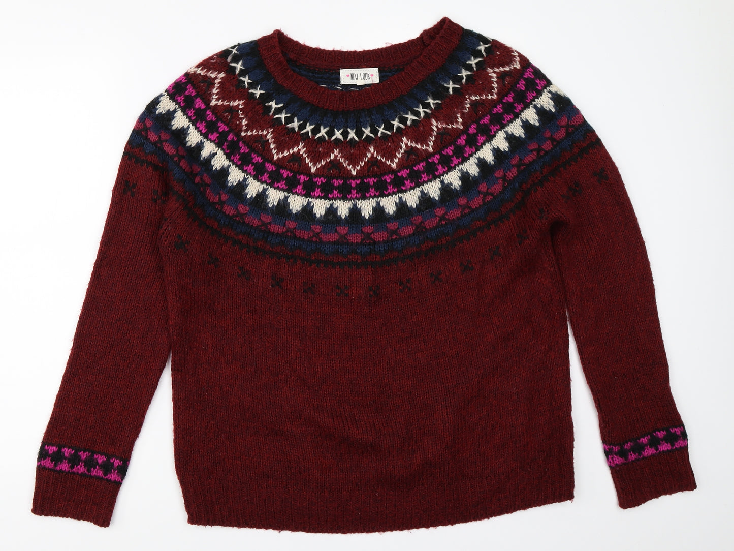 New Look Womens Red   Pullover Jumper Size L