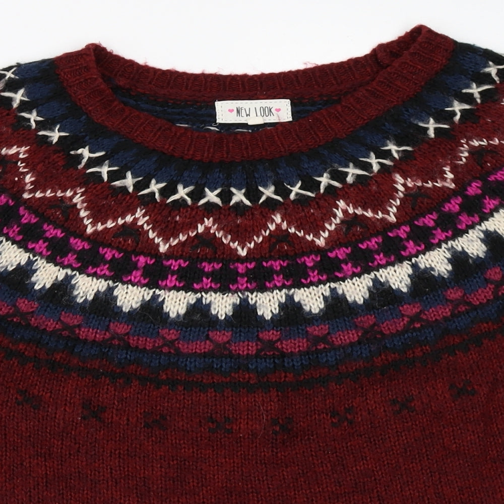 New Look Womens Red   Pullover Jumper Size L