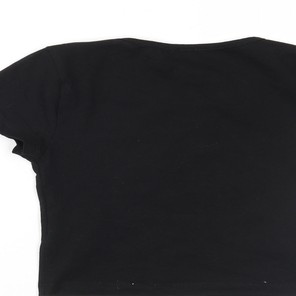 Boohoo Womens Black   Cropped T-Shirt Size 6