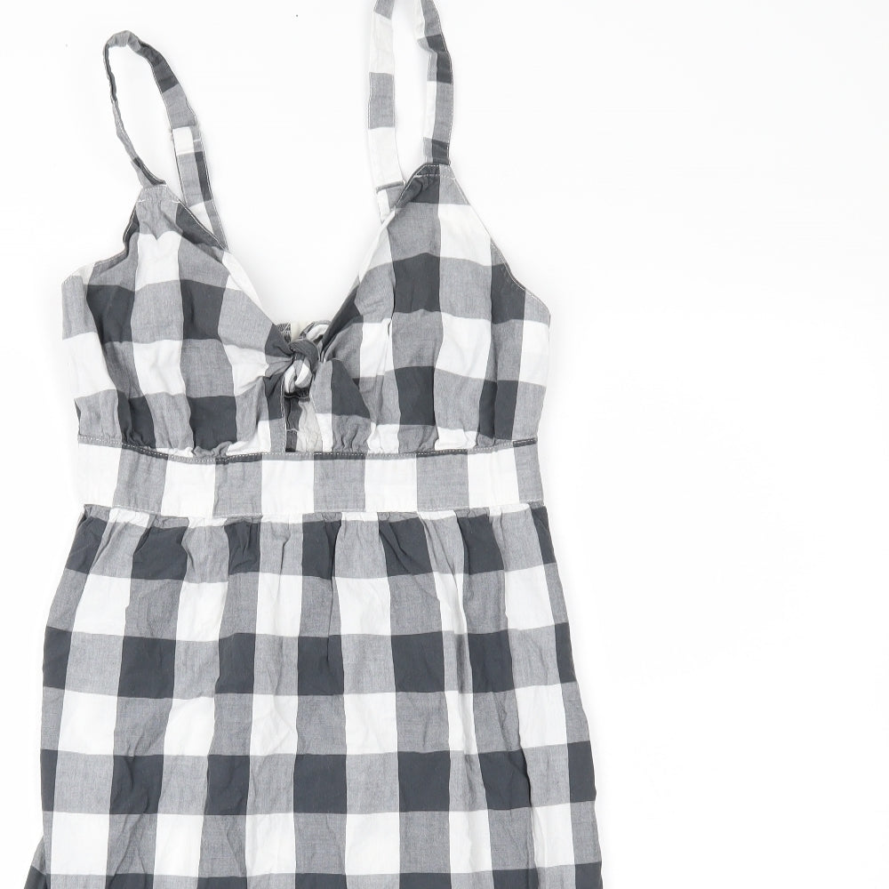 NEXT Womens Grey Check  Babydoll Gown Size 6