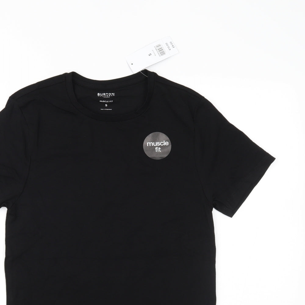 BURTONS Mens Black    T-Shirt Size S