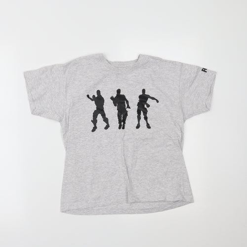 Matalan Boys Grey   Pullover T-Shirt Size S  - FORTNITE