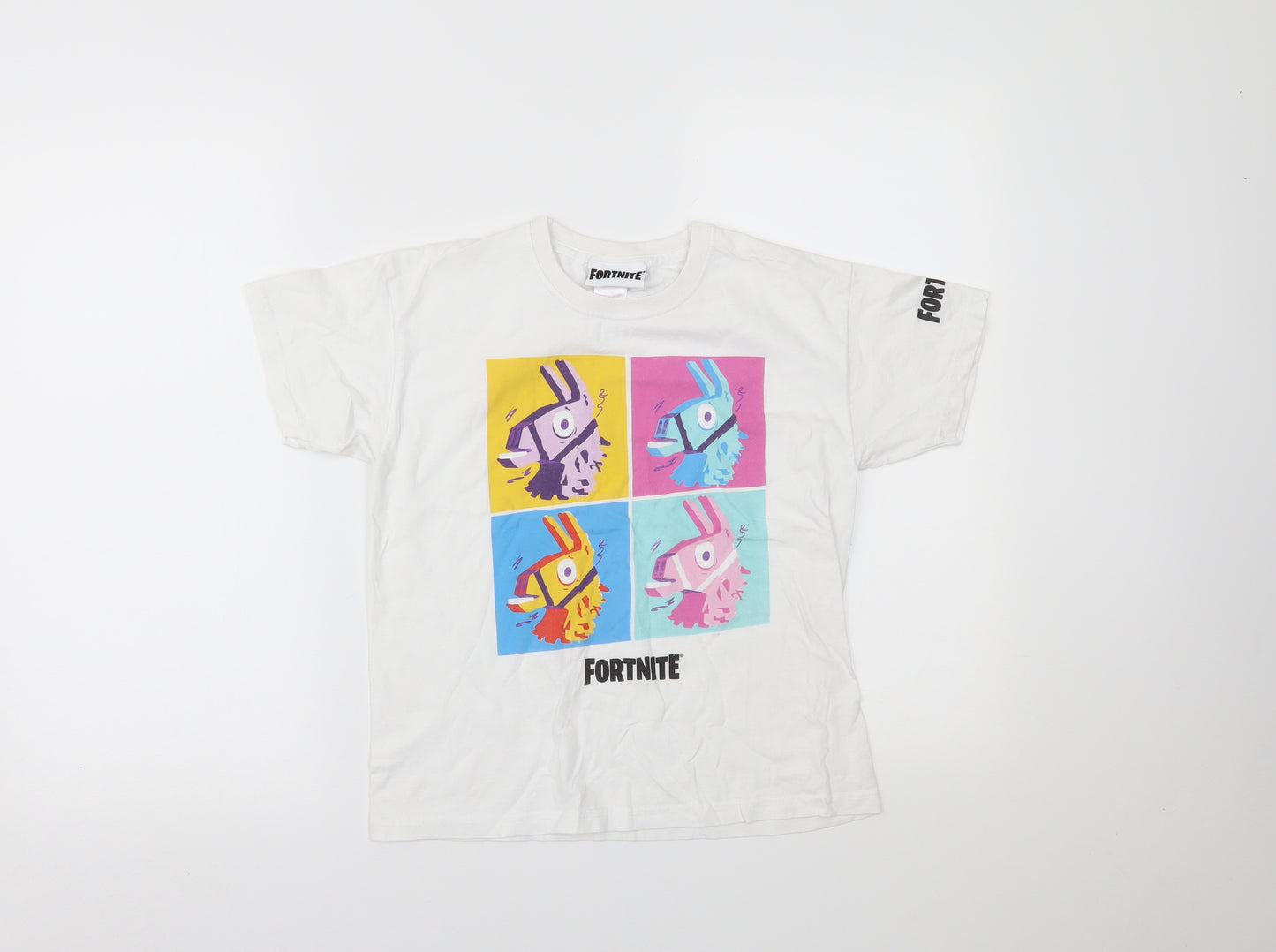 Primark Boys White   Pullover T-Shirt Size M  - FORTNITE