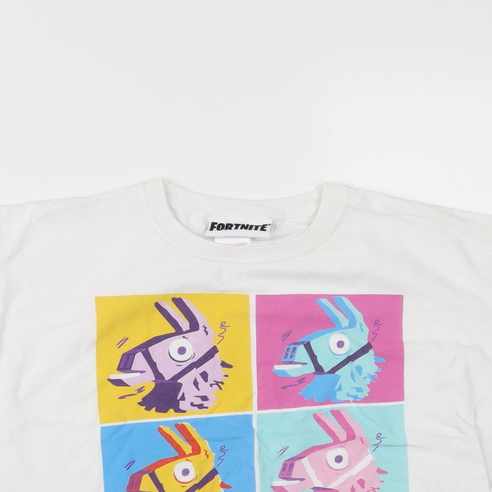 Primark Boys White   Pullover T-Shirt Size M  - FORTNITE