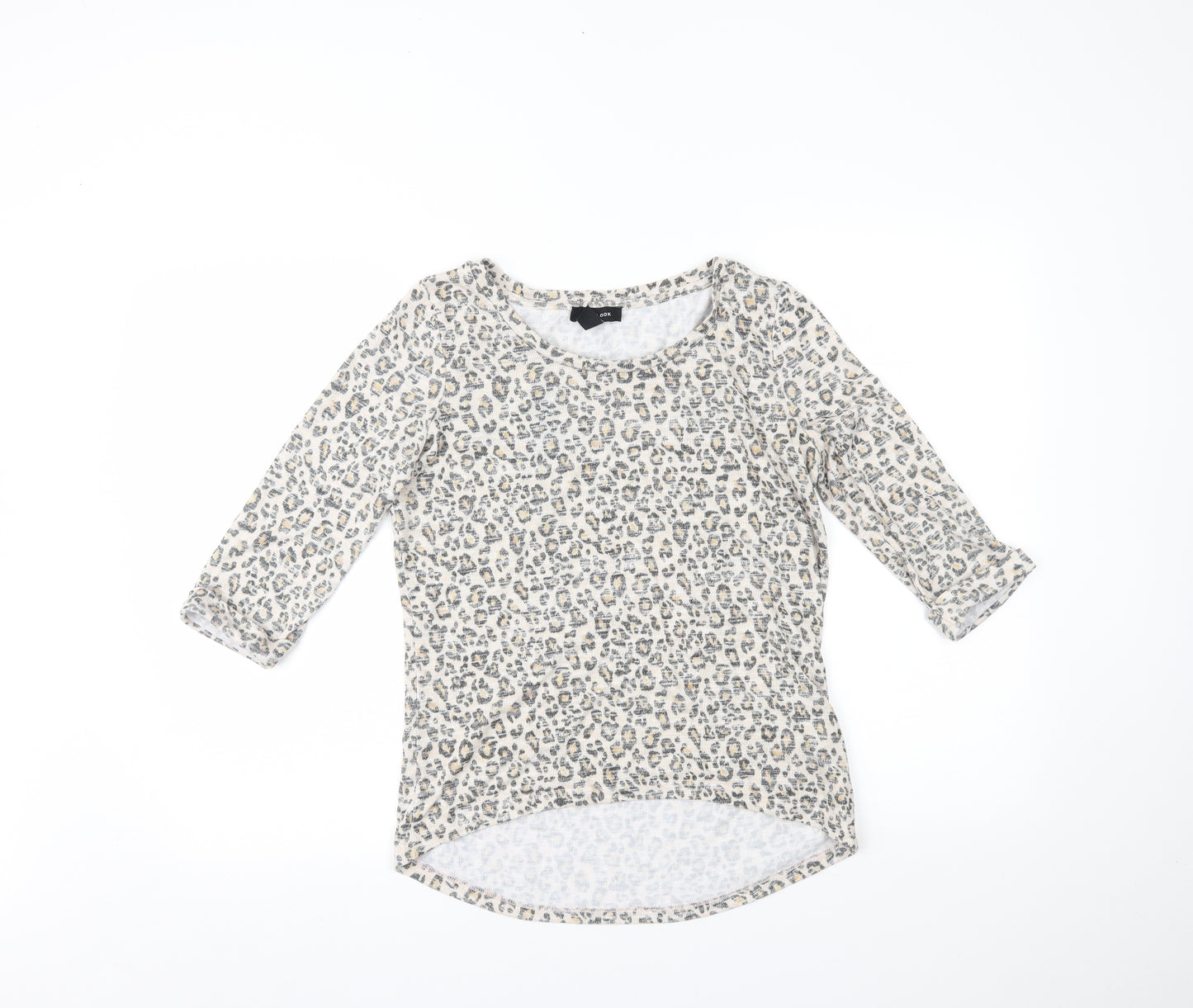 New Look Womens Brown Animal Print  Basic T-Shirt Size 8