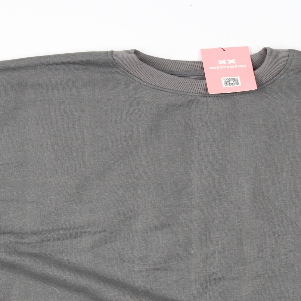 Missy Empire Womens Grey   Pullover Jumper Size 8