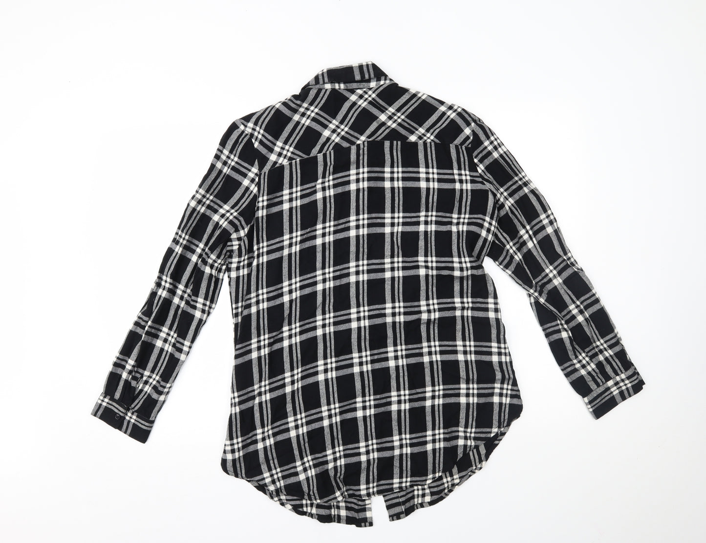 George Womens Black Plaid  Basic Button-Up Size 12