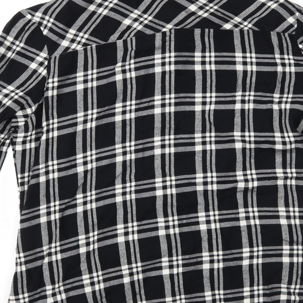 George Womens Black Plaid  Basic Button-Up Size 12