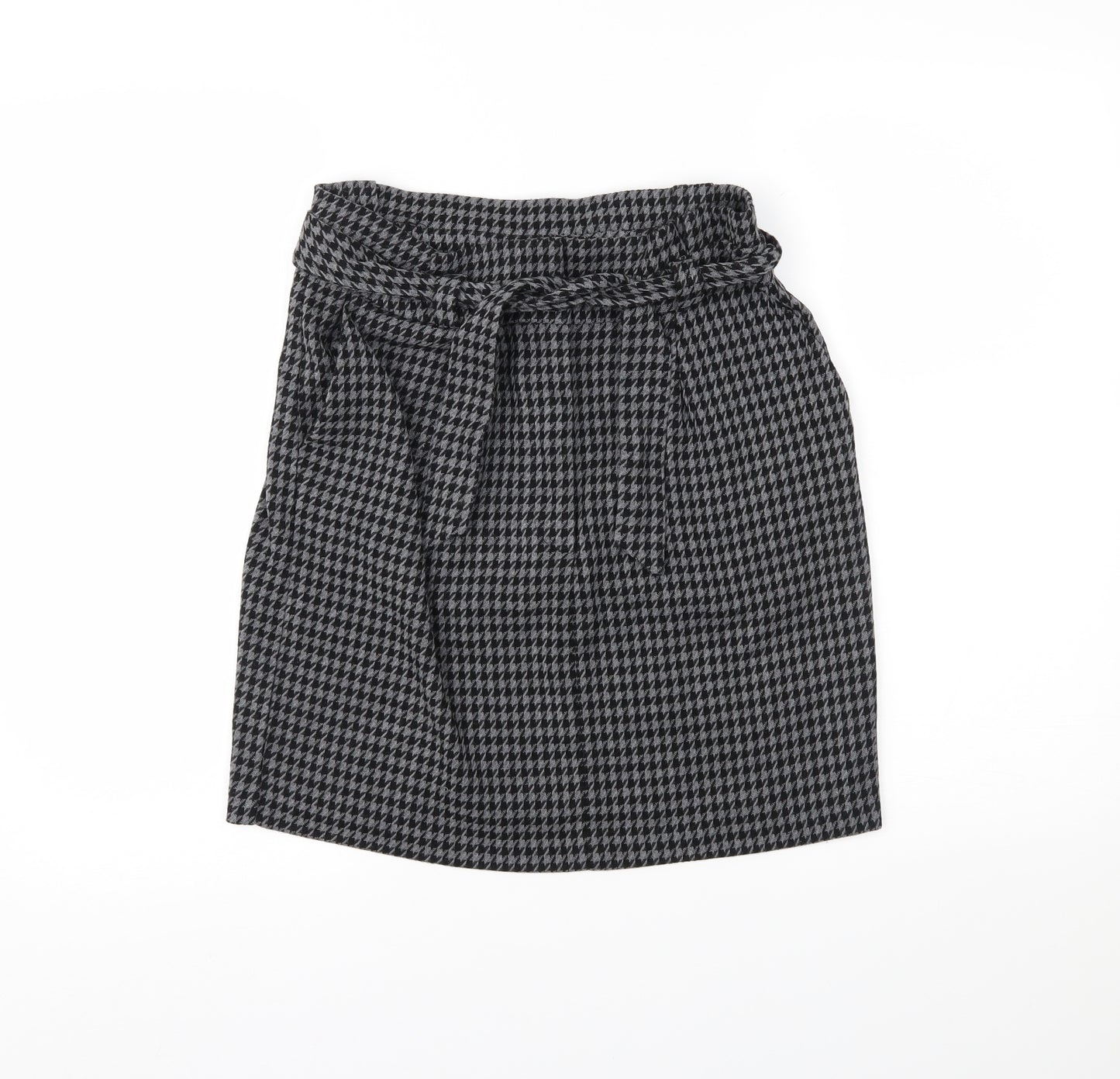 New Look Womens Grey Houndstooth  Mini Skirt Size 10