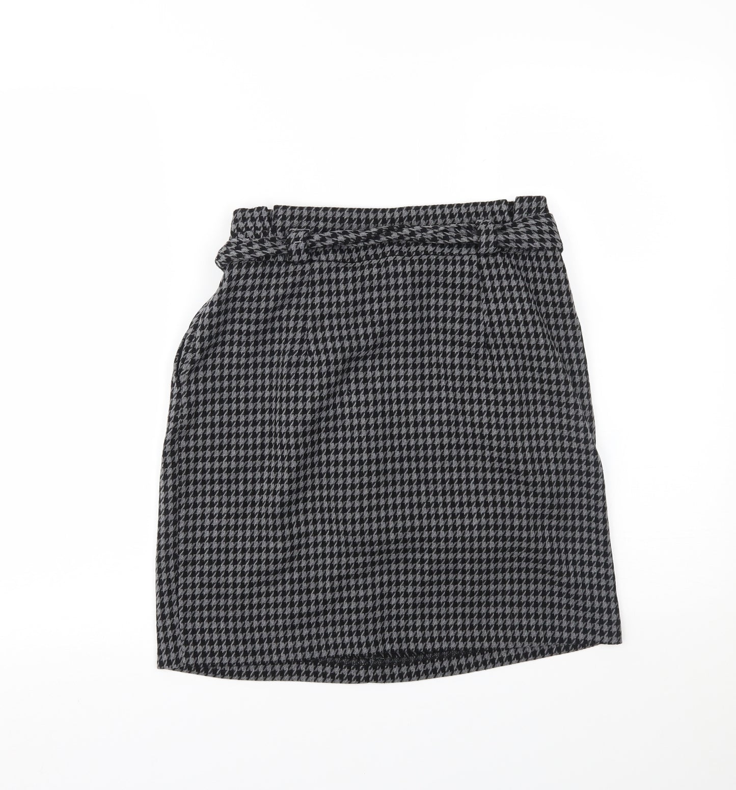 New Look Womens Grey Houndstooth  Mini Skirt Size 10
