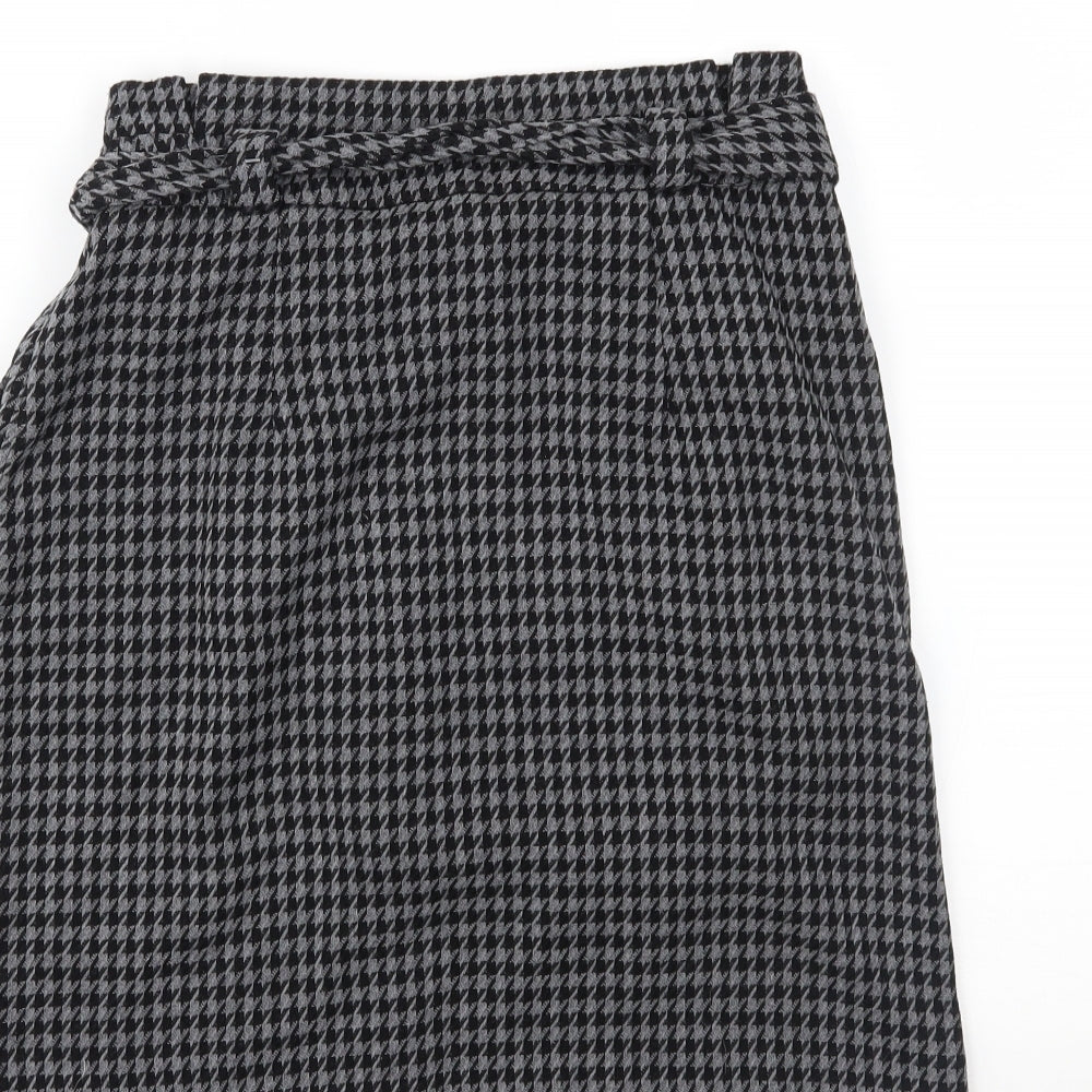 New Look Womens Grey Houndstooth  Mini Skirt Size 10