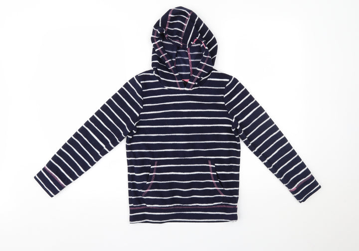George Girls Blue Striped  Pullover Hoodie Size 8-9 Years