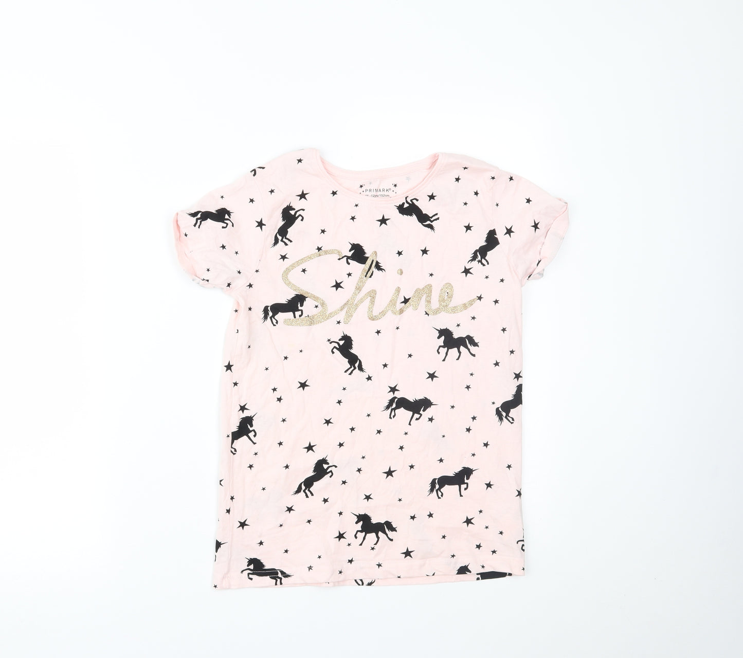 Primark Girls Pink   Pullover T-Shirt Size 11-12 Years