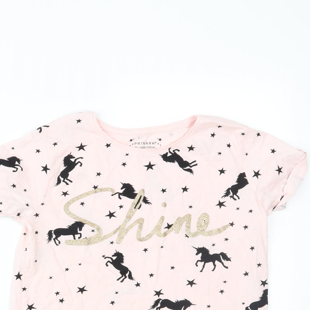 Primark Girls Pink   Pullover T-Shirt Size 11-12 Years