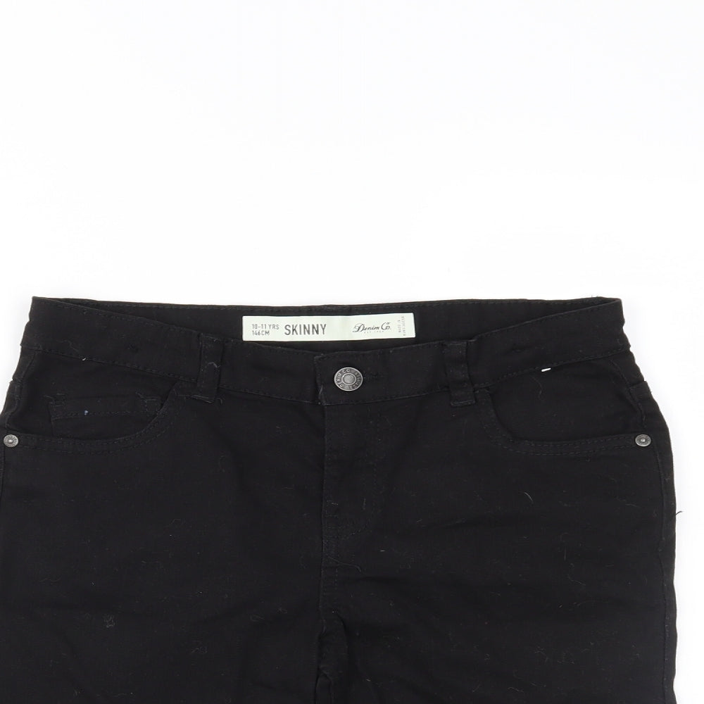 Primark Boys Black  Denim Chino Shorts Size 10-11 Years