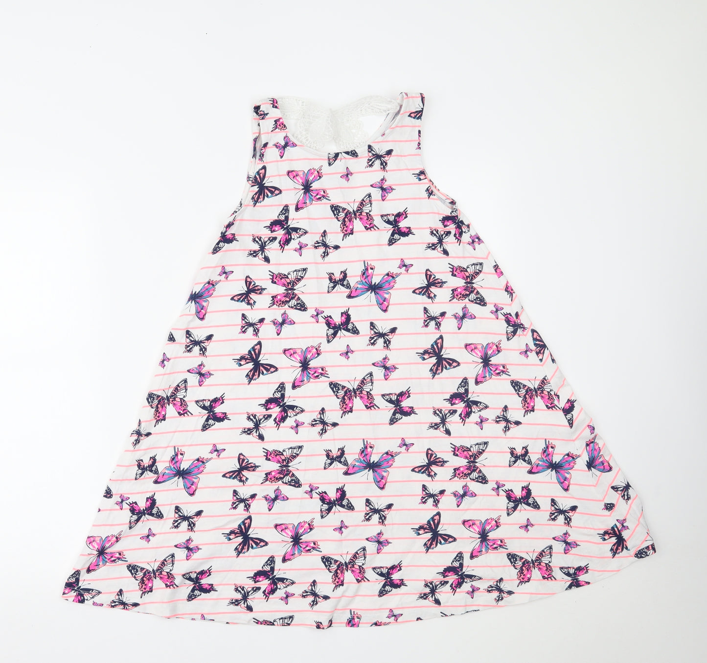 TU Girls Multicoloured Striped  A-Line  Size 11 Years