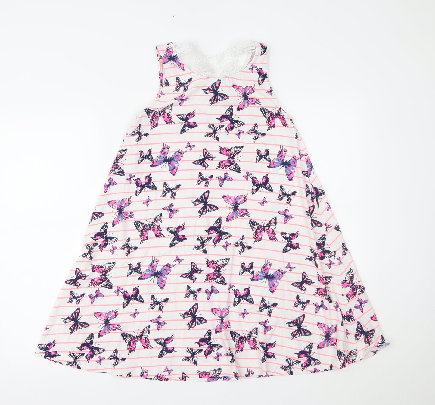 TU Girls Multicoloured Striped  A-Line  Size 11 Years