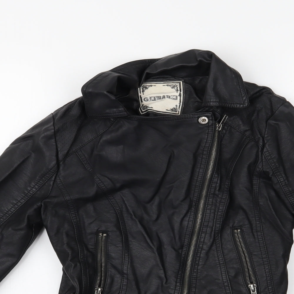New Look Girls Black   Motorcycle Jacket Jacket Size 12-13 Years