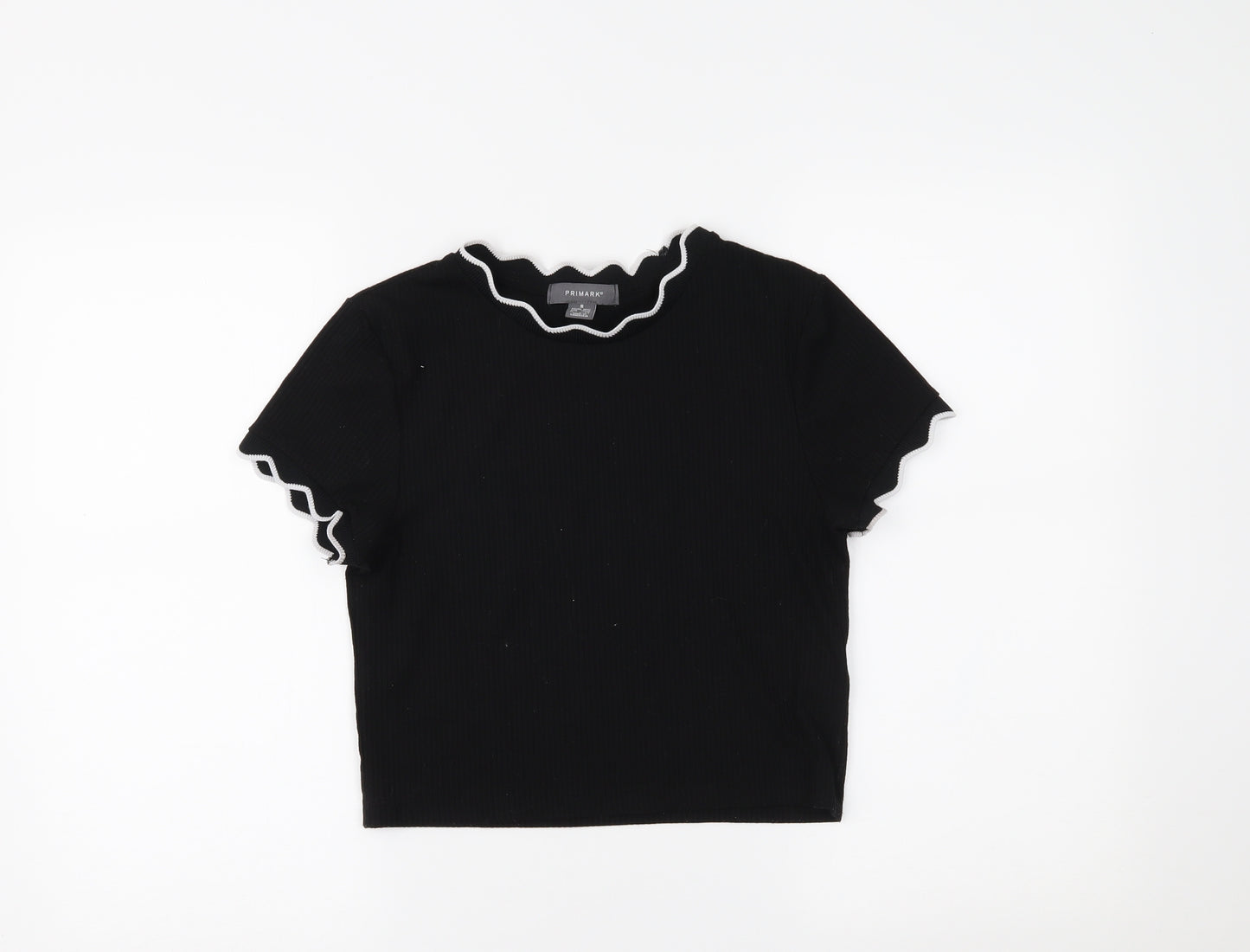 Primark Womens Black   Cropped T-Shirt Size S
