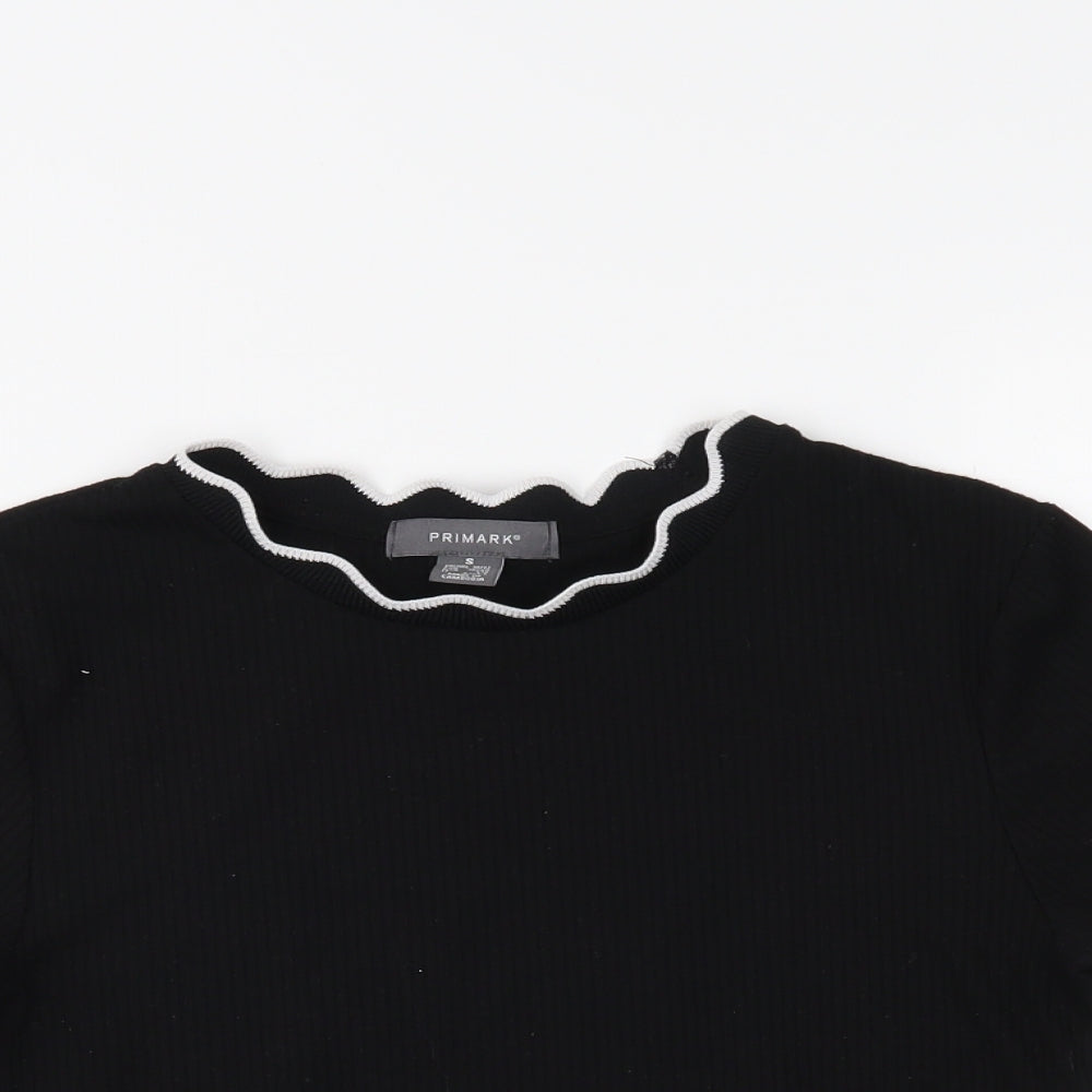 Primark Womens Black   Cropped T-Shirt Size S