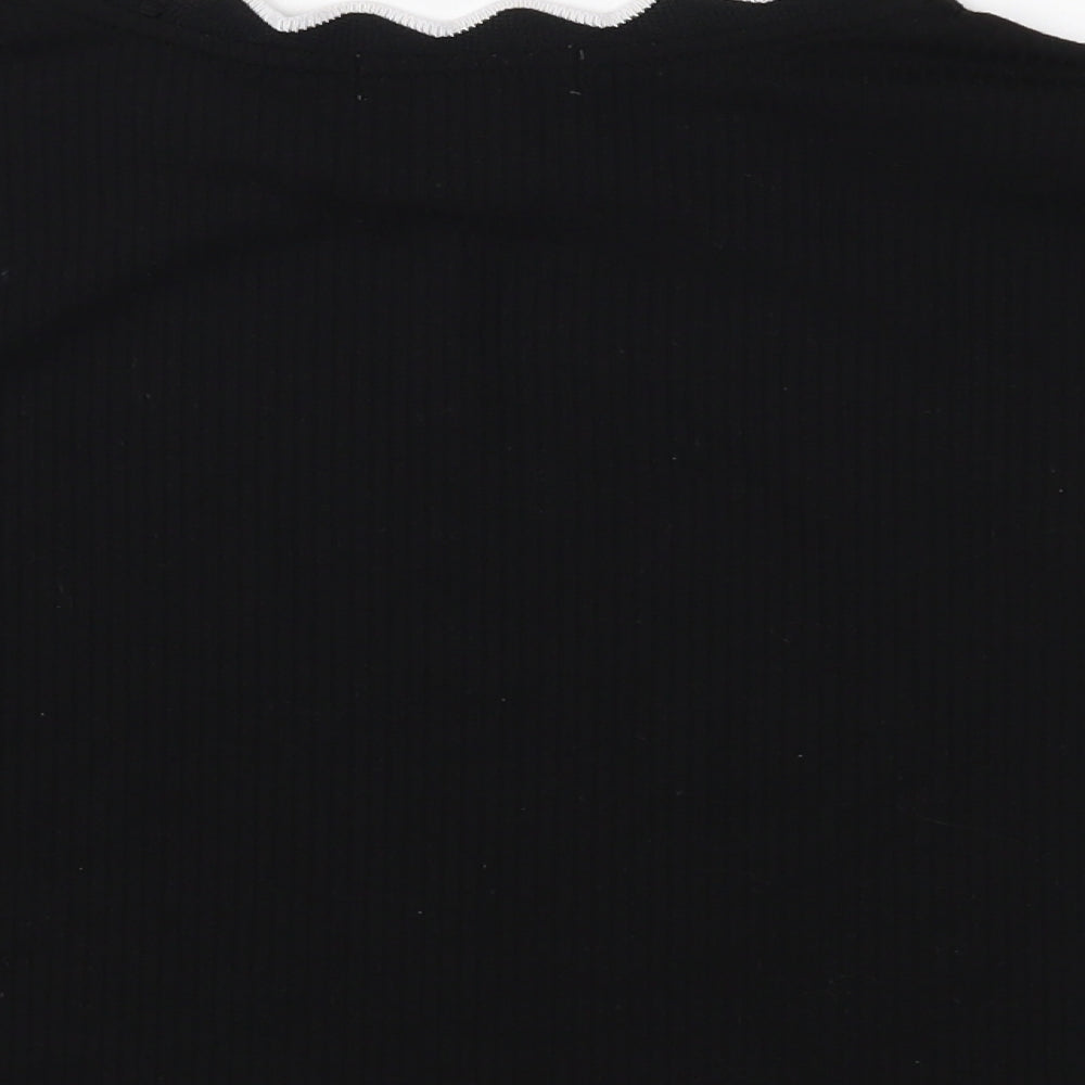 Primark Womens Black   Cropped T-Shirt Size S