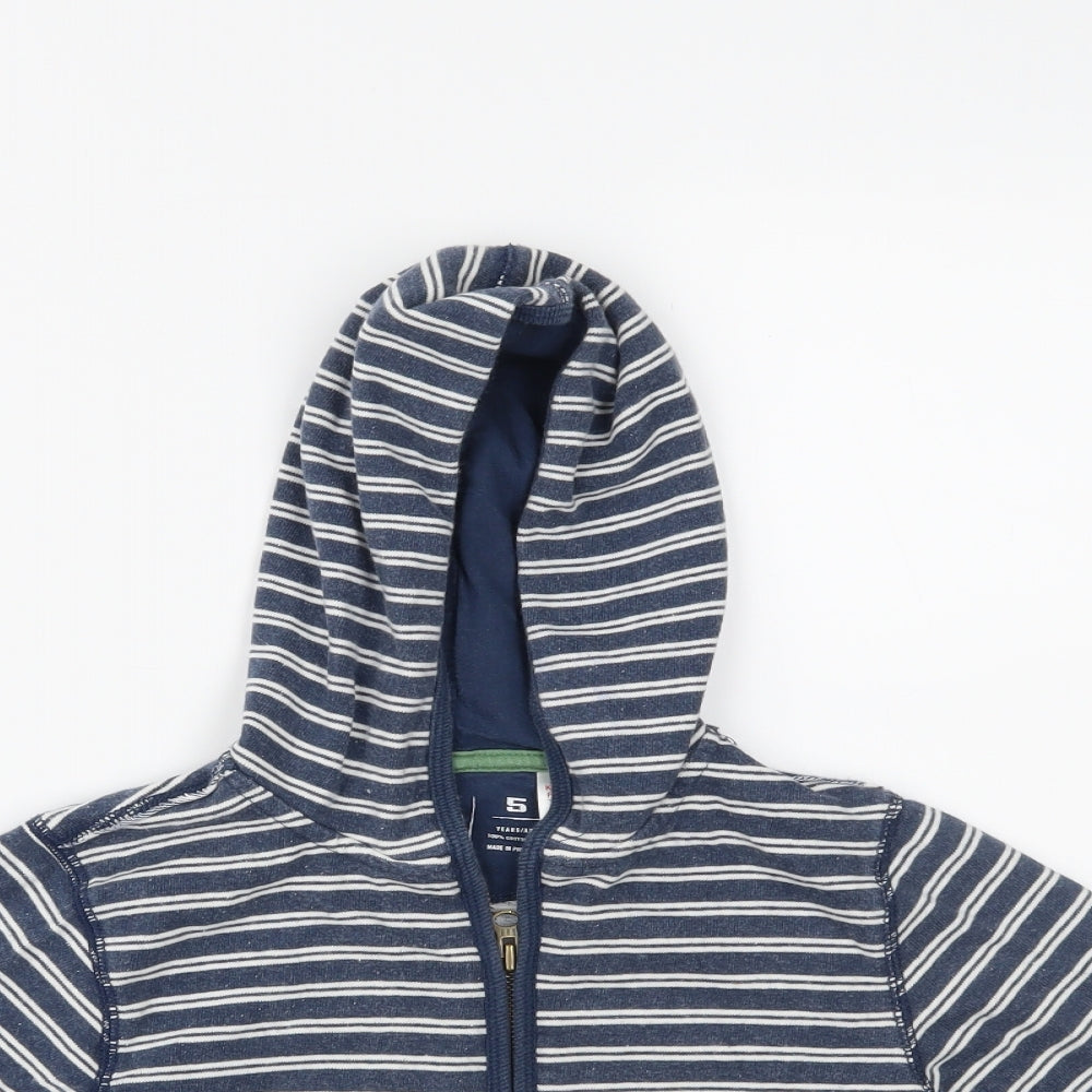 Gap Boys Blue Striped  Full Zip Hoodie Size 5 Years