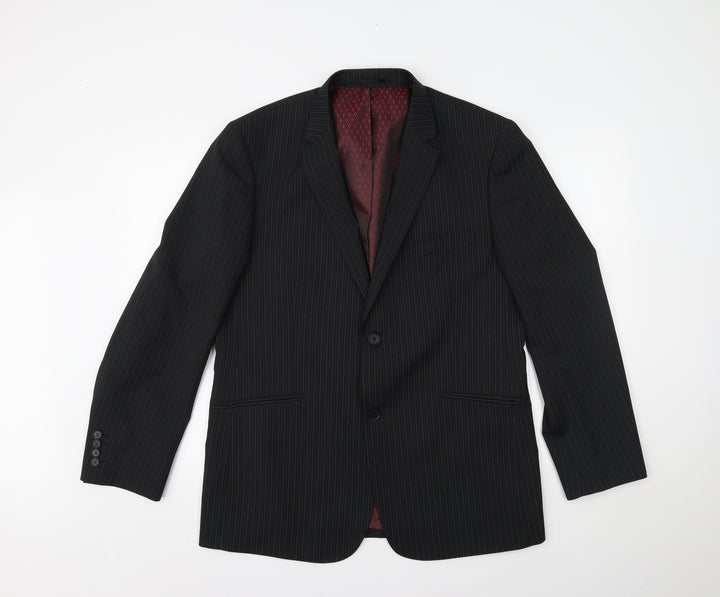 Taylor & Wright Mens Black Striped Jacket Suit Jacket