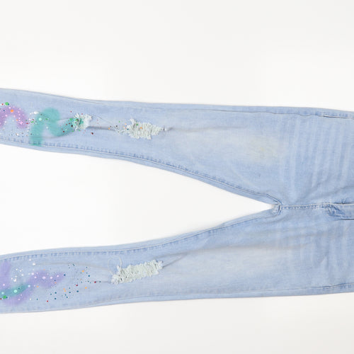Good For Nothing Womens Blue  Denim Skinny Jeans Size M L27.5 in
