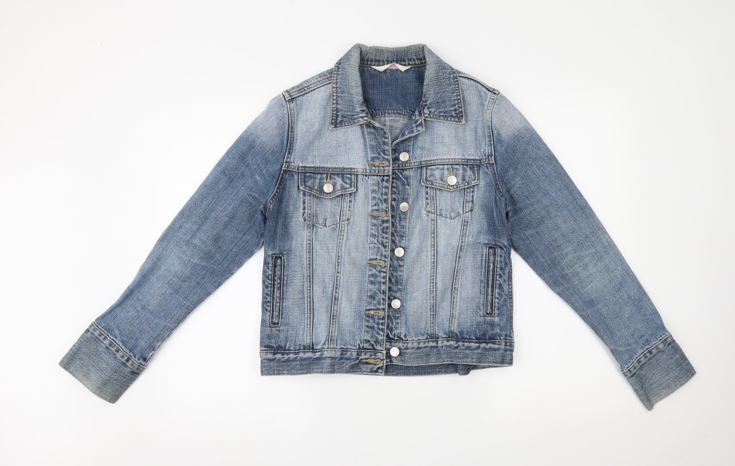 EVIE Womens Blue  Denim Jacket Coatigan Size 12