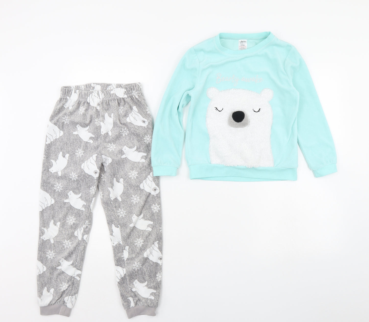 Peacocks Girls Green Solid  Cami Pyjama Set Size 6 Years  - BEAR