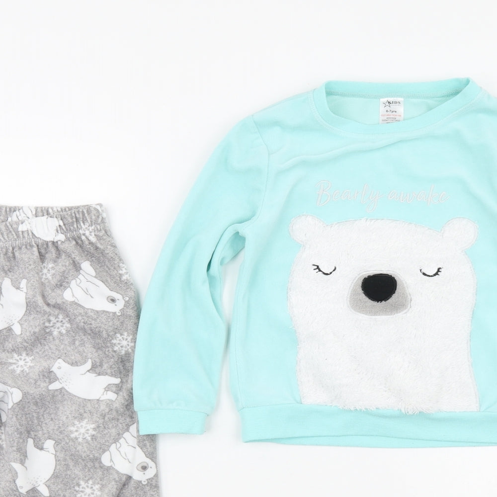 Peacocks Girls Green Solid  Cami Pyjama Set Size 6 Years  - BEAR