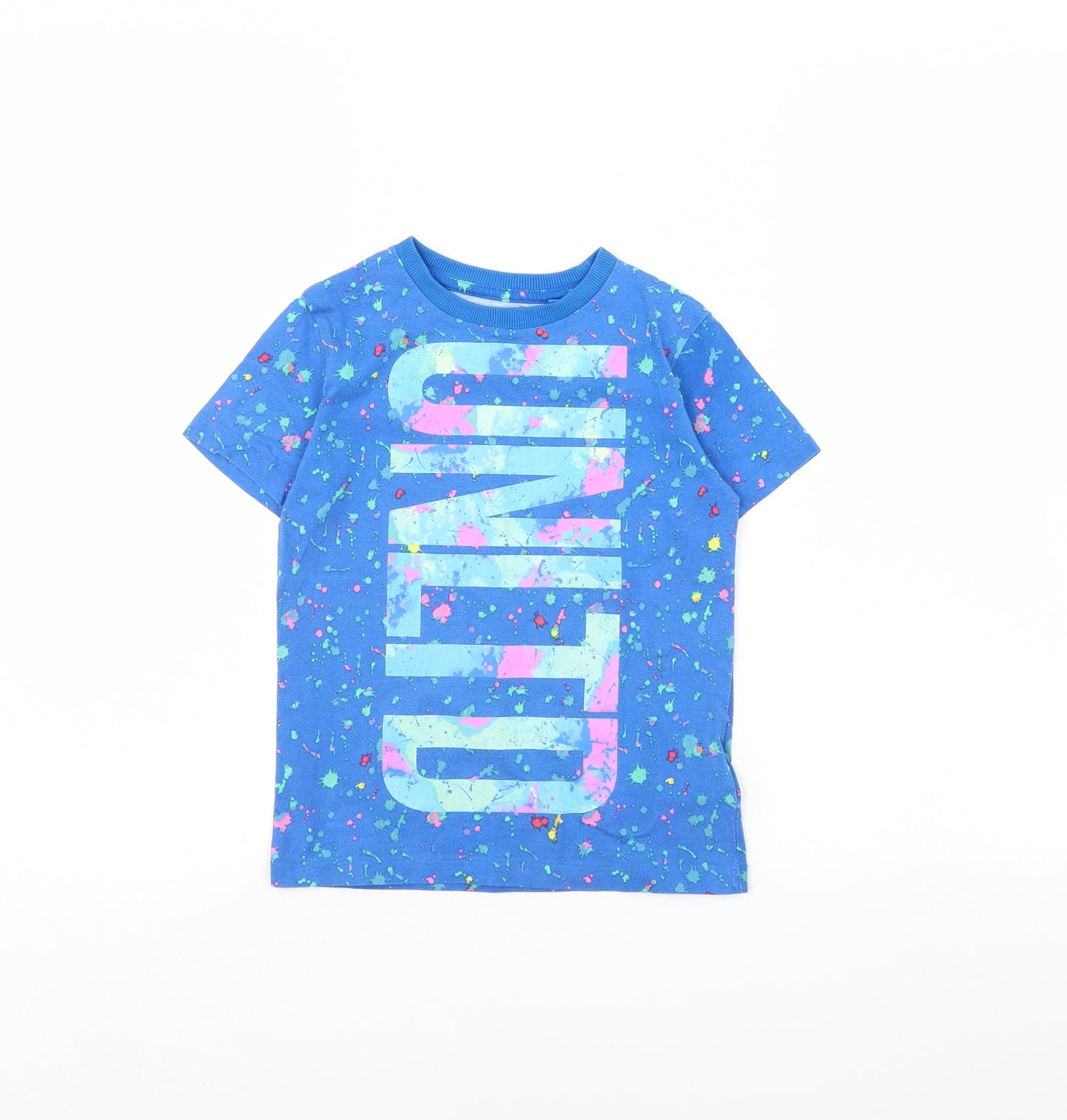 NEXT Boys Blue Spotted  Basic T-Shirt Size 4 Years