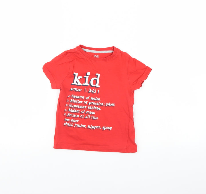 F&F Boys Red Basic T-Shirt Size 3 Years - Kid Definition