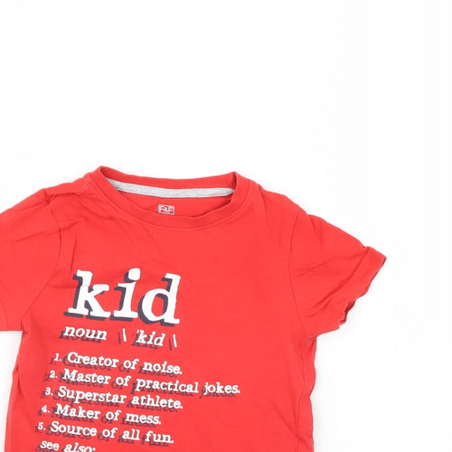 F&F Boys Red   Basic T-Shirt Size 3 Years  - Kid Definition