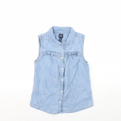 Gap Girls Blue  Denim Basic Button-Up Size M