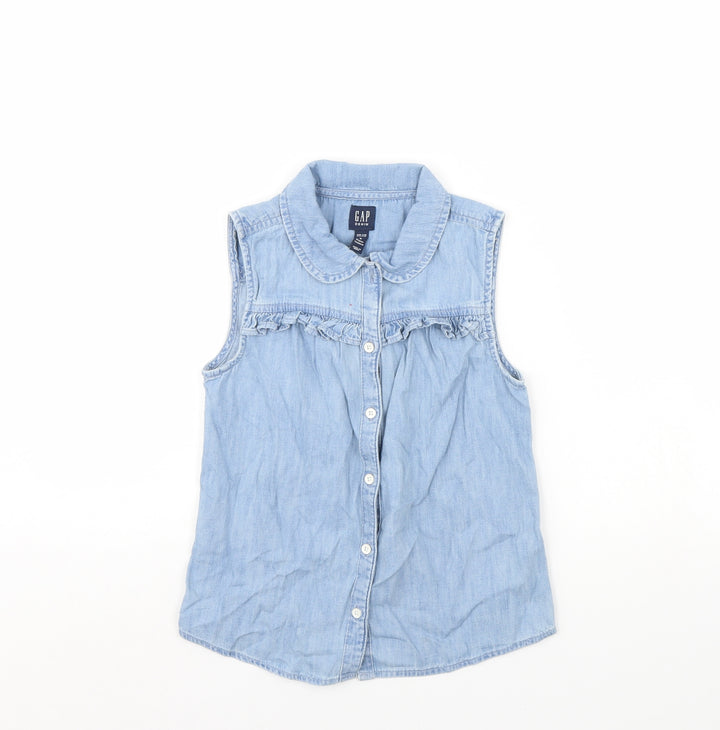 Gap Girls Blue  Denim Basic Button-Up Size M