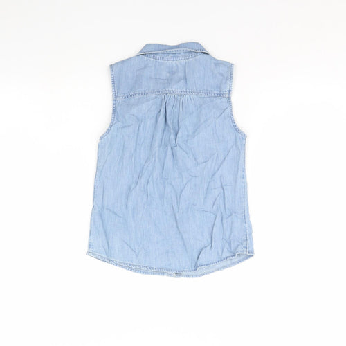 Gap Girls Blue  Denim Basic Button-Up Size M