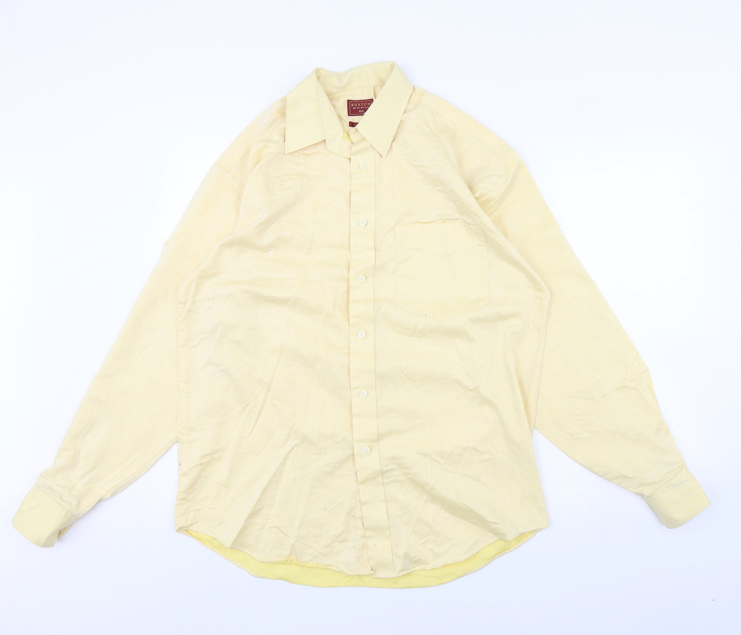 Burton Mens Yellow    Dress Shirt Size 15