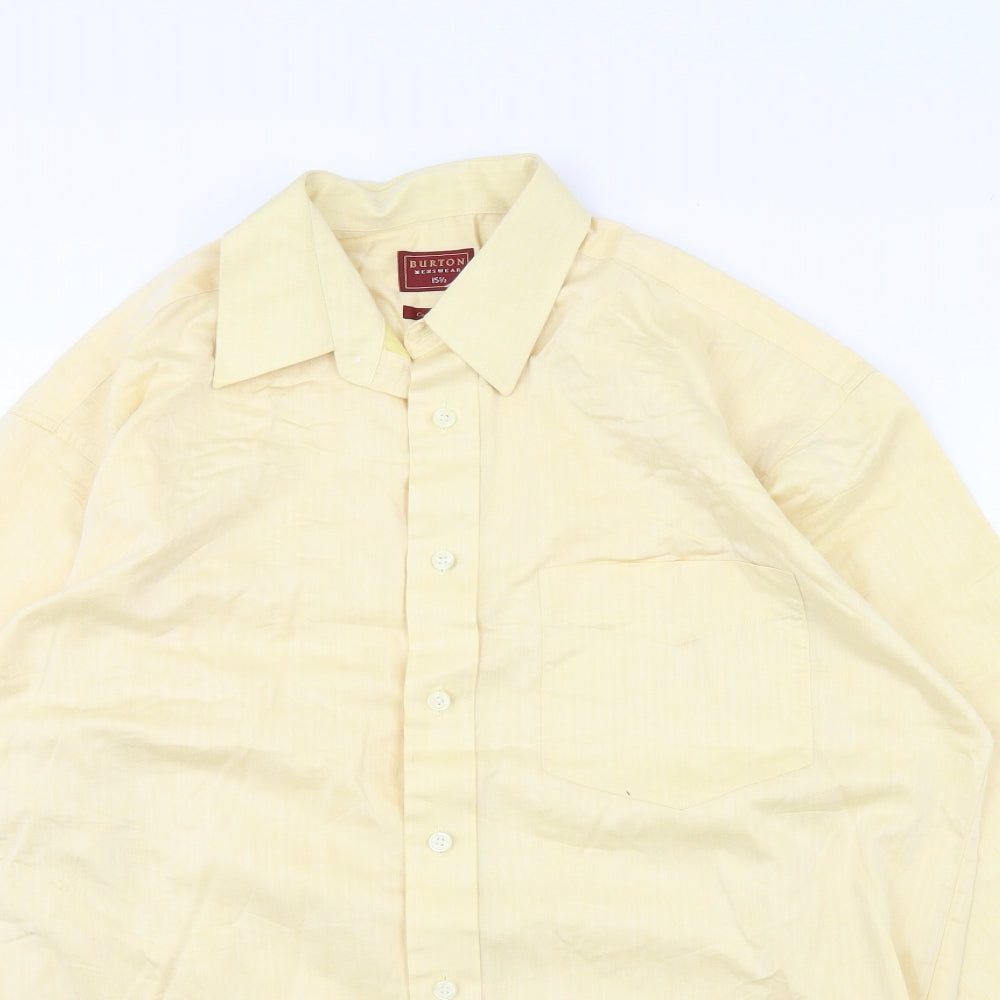 Burton Mens Yellow    Dress Shirt Size 15