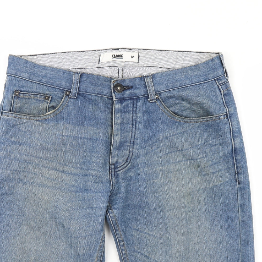 Fabric Mens Blue  Denim Chino Shorts Size M