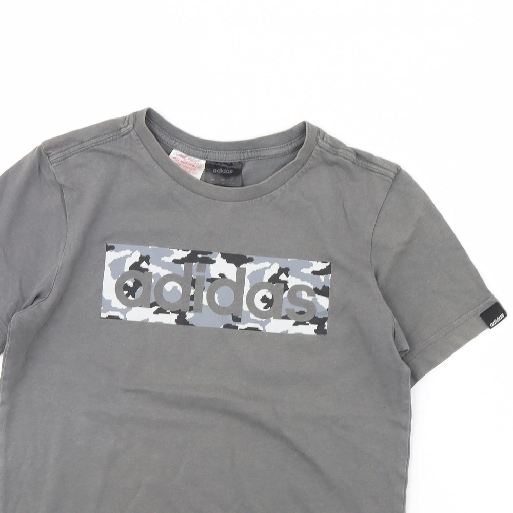 adidas Boys Grey   Basic T-Shirt Size 9 Years