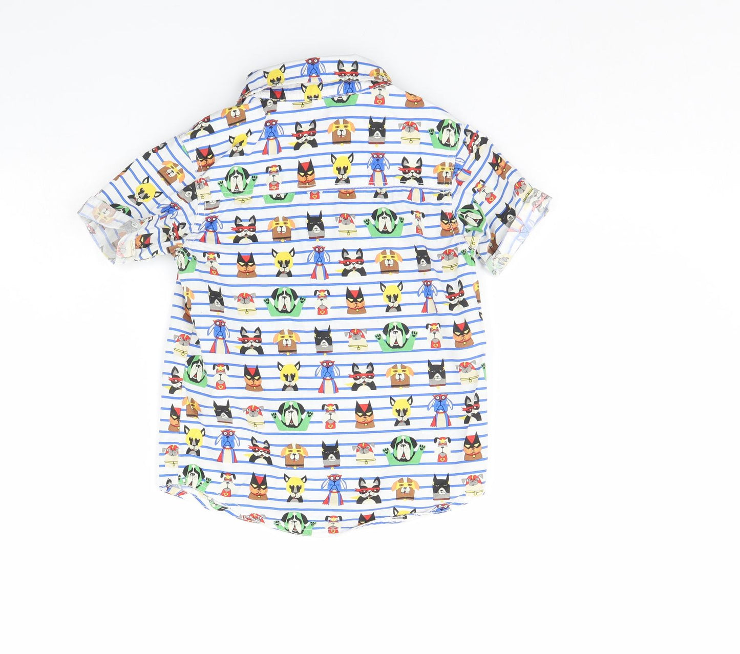 TU Girls White Striped  Basic Button-Up Size 4 Years  - Animal