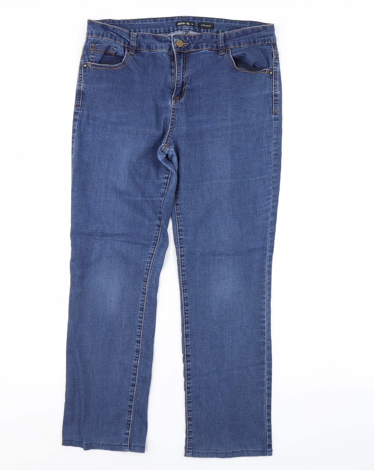 TU Womens Blue  Denim Skinny Jeans Size 14 L28 in