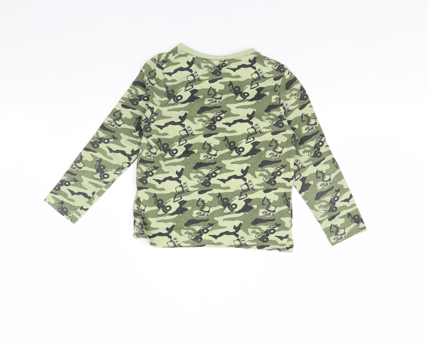 Pep & co Boys Green Camouflage  Basic T-Shirt Size 4 Years  - Tractor