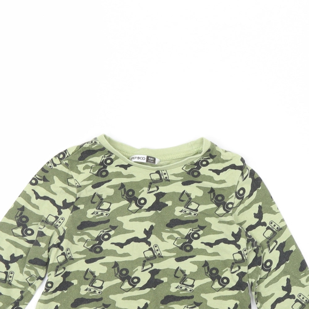 Pep & co Boys Green Camouflage  Basic T-Shirt Size 4 Years  - Tractor