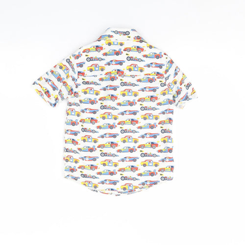 TU Boys White Spotted  Basic Button-Up Size 4 Years  - Cars