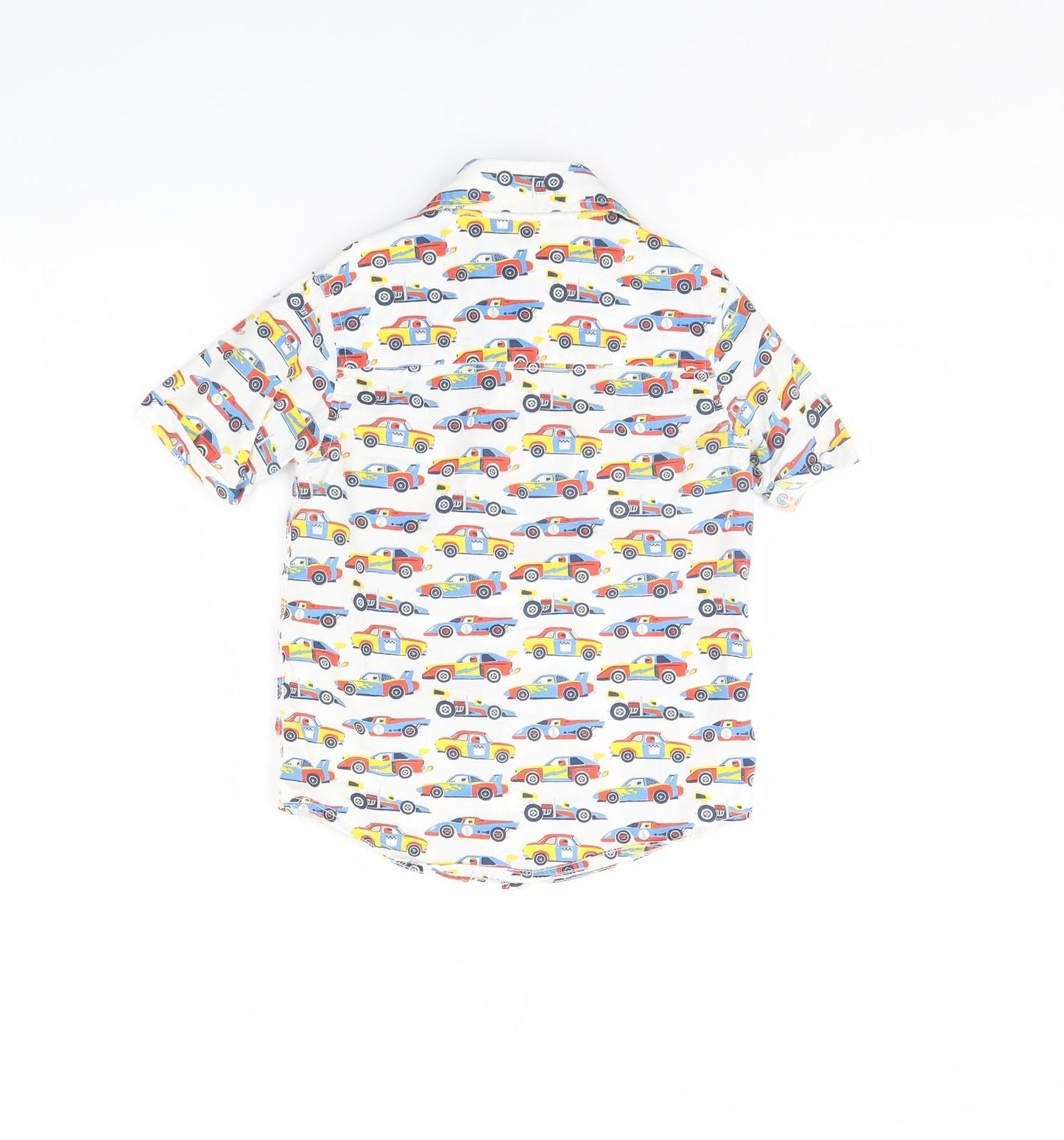 TU Boys White Spotted  Basic Button-Up Size 4 Years  - Cars