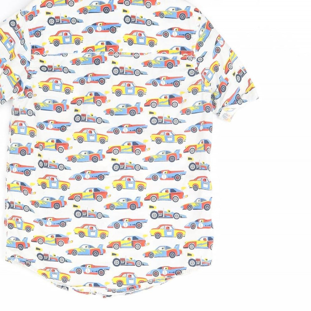 TU Boys White Spotted  Basic Button-Up Size 4 Years  - Cars