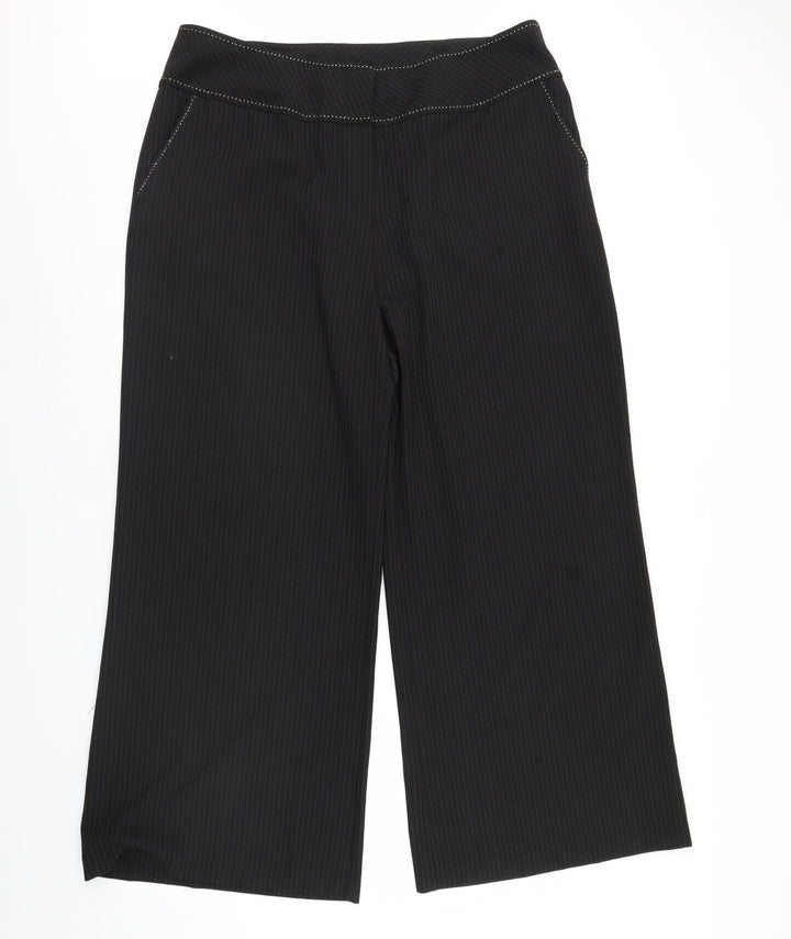 Nightingales Womens Black Striped Trousers Size 20 L32 in
